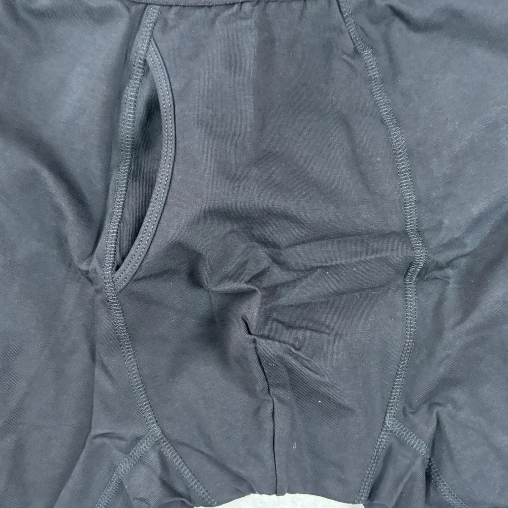 NADS Organic Boxer Briefs Mens XL Black Cotton Stretch Underwear XL RN 167693